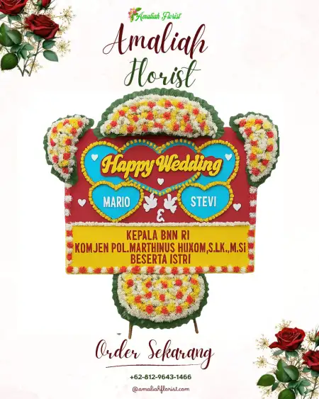 Papan Bunga Pernikahan Dara